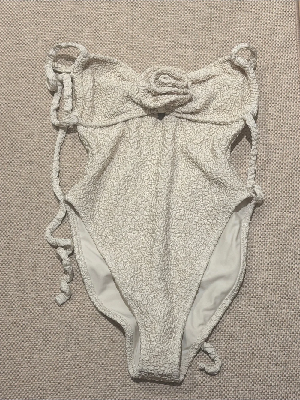 🤍🌾 NWT Montce Devin Rosa One-Piece in Oat Texture Size XS 🌾🤍